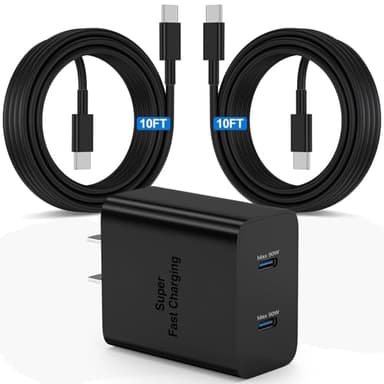 45W Super Fast Charger Type C 2Pack 10ft, USB C Wall Charging and Long Android Phone Charger Cable Cord for Samsung Galaxy S25 Ultra/S25 Plus/S25/S24+/S24 Ultra/S23 Ultra/S22 Plus/S21/Note 20/Note10+ - Image 1