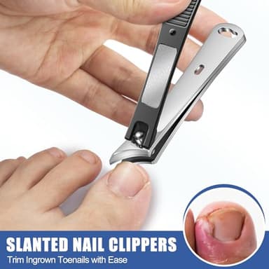 Toenail Clippers for Seniors Thick Toenails, Large Wide Opening Toe Nail Clippers for Men Thick Nails, Heavy Duty Sharp Slanted Nail Clippers Fingernail Clipper Gifts for Men Women - Image 2
