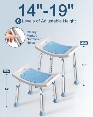 HOMLAND Shower Chair for Inside Shower, FSA/HSA Eligible 400 lbs Adjustable Shower Stool with Suction Feet, Shower Seat for Inside Tub Bathroom Bench Bath Chair for Elderly and Disabled - Image 4