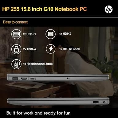 HP 255 G10 Laptop for Home or Work, 16GB RAM, 1TB SSD, 15.6" Full HD, Ryzen 3 7330U (Beat Intel i5-1135G7), HDMI, USB-C, Windows 11 Pro, Business and Fun Ready - Image 6