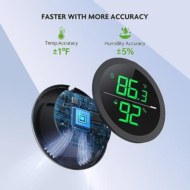 Reptile Tank Thermometer, PAIZOO LED Digital Reptile Thermometer and Humidity Gauge Hygrometer for Reptile Tank Snake Tank Accessories Pet Rearing Box with 55.2” Cable USB Power Supply- Black - Image 3