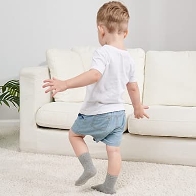 ZAPLES Baby Non Slip Grip Crew Socks with Anti Skid Soles for Infants Toddlers Kids Boys Girls, Assorted 12 Pack, 8-10 Years - Image 7