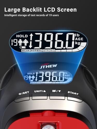 Grip Strength Tester Trainer - Electronic Hand Dynamometer of 400lbs/180kg & Grip strengthener with Adjustable Resistance for Sport - Image 4