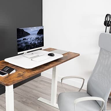 VIVO Economy Single Top Height Adjustable 29 inch Standing Desk Converter, Sit Stand Tabletop Monitor and Laptop Riser Platform Workstation, White, DESK-V000UW - Image 6