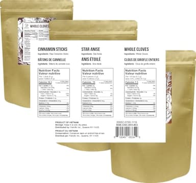 Soeos Cinnamon Sticks Bulk + Star Anise Whole + Whole Cloves Bulk, 4oz Each, All Natural, No Preservative, Starter Spice Set, Perfect Refill for Kitchen Spices - Image 2
