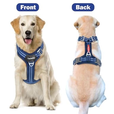 Tacwild No Pull Dog Harness - Adjustable Reflective Dog Vest with Metal Snap, Soft Breathable Mesh No Choke Puppy Harness, Easy to Put on & Take Off (Blue-XL) - Image 9