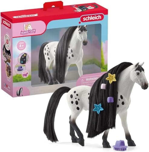 Schleich Horse Club Sofia's Beauties, Knabstrupper Stallion Beauty Horse with Brushable Hair - 8pc Styling Horse Figurine and Playset Accessories for Boys and Girls, for Kids Ages 4+ - Image 1