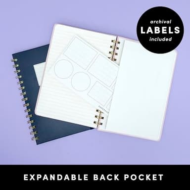 PAPERAGE Lined Spiral Journal Notebook, (Geometric Lavender), 160 Pages, Hardcover Journal for Women & Men, Medium 5.5 in x 8 in - 100 GSM, Thick Paper, Spiral Notebook for Work, School & Journaling - Image 5