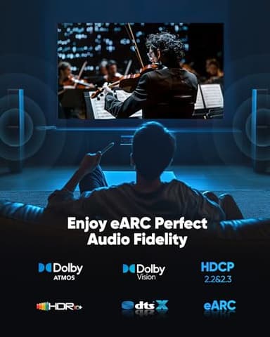 Highwings HDMI Cables 20FT Long, 8K Ultra High Speed HDMI 2.1 Cable [in-Wall CL3 Rated, 48Gbps] 8K@60 4K@120Hz/144Hz, HDMI Cord eARC HDCP 2.2 & 2.3, Compatible for XbX/S/HDTV/GPUs 30 & 40 Series - Image 6