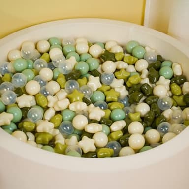 TRENDPLAY Star Ball Pit Balls 200 for Toddlers - Green Ball Pit Ball Shapes for Boys Girls Fun, Birthday Party, Christmas Decoration, Cream Colors Mix Green - Image 9