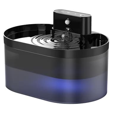 PEKTACO Wireless Cat Water Fountain: Pet Water Fountain Battery Operated, 74oz/2.2L Automatic Cat Water Dispenser，Rechargeable Drinking Fountain for Cats Indoor with Motion Sensor, Black - Image 1