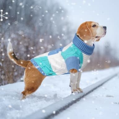 To A Turn Pet Sweaters,Turtleneck Pullover Dog Sweater,Pet Sweaters for Dogs,Pet Clothes,Pet Clothing,Suitable for All Types of Dogs and Most Seasons (Blue Group,L) - Image 4