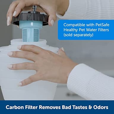 PetSafe Healthy Pet Water Station - Small, 64 oz Capacity - Gravity Pet Water Fountain, Automatic Cat Water Fountain, Dog Water Fountain, Water Dispenser - Removable Stainless Steel Bowl Included - Image 4