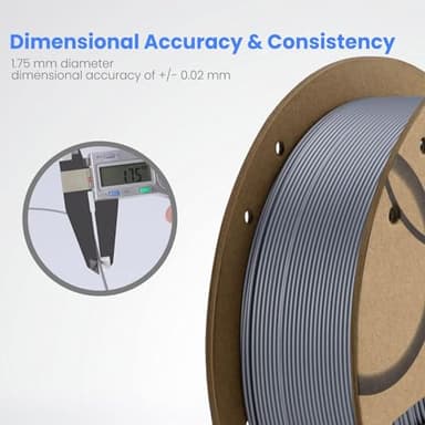 ELEGOO PLA Filament 1.75mm Black 4KG, 3D Printer Filament Bulk Dimensional Accuracy +/- 0.02mm, 4 Pack 1kg Cardboard Spool(2.2lbs) 3D Printing Filament Fits for Most FDM 3D Printers - Image 3