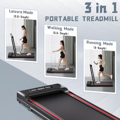 Sperax Treadmill,Walking Pad,Under Desk Treadmill,3 in 1 Folding Treadmills,Treadmills for Home,Black Red - Image 5
