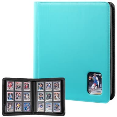 ProCase Top Loader Binder for Cards, Holds 324 Toploaders with 9 Pockets, Toploader Storage for Trading Cards or Sports Cards, Compatible with TCG, MTG in 3"x4" Toploaders -Lightblue - Image 1