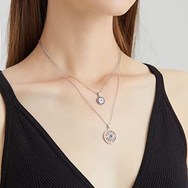 IVY TAILI Silver Evil Eye Necklace Layered Necklaces for Women 18k Gold Plated Adjustable Third Eye Necklace Evil Eye Protection Jewelry for Women - Image 3