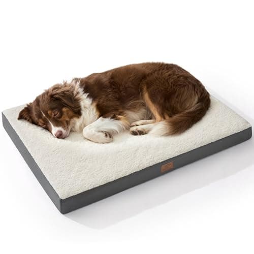 Bedsure Dog Beds Large Sized Dog - Orthopedic Flat Pet Beds with Removable Washable Cover, Egg Crate Foam Puppy Mat, Suitable for Pet Up to 65 lbs