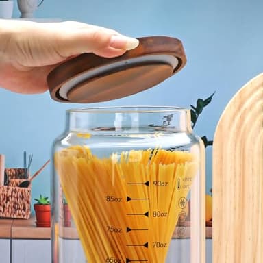 Datttcc 100 oz Glass Storage jars with Airtight Lids, Cereal Containers Storage,Large Glass Storage Jars for Pantry Organizationfor Flour, Coffee Beans, Rice, Tea, Biscuits, Sweets, Wedding, Pack of 2 - Image 4