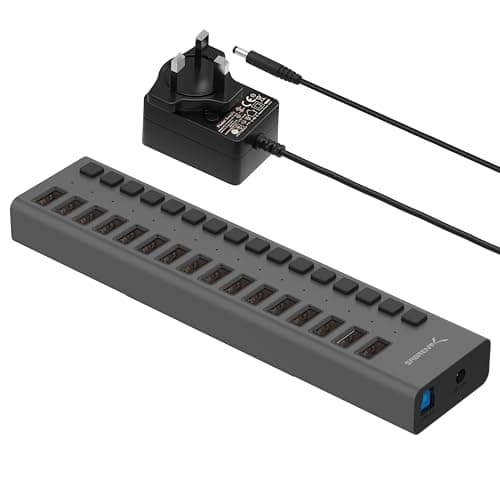 SABRENT 16-Port USB 3.0 Data Hub and Charger with Individual Power Switches, 90W High-Power Output (HB-PU16) - Image 1