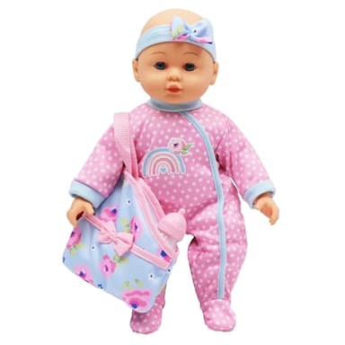 Dream Collection: Baby Keepsake Gift Set - Pink & Blue - 14" Lifelike Baby Doll, Hard Body, Mix & Match Clothing, Accessory Bag, Bottle, Kids Ages 2+ - Image 6