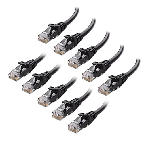 Cable Matters 10Gbps 10-Pack Snagless Cat 6 Ethernet Cable - 10ft, Cat 6 Cable, Cat6 Cord, Ethernet Cord, Black - Image 1