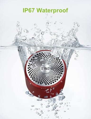 EWA Travel Case Packed, A106 Pro Portable Bluetooth Speaker with Custom Bass Radiator, Brief Design, IP67 Waterproof, Perfect Mini Speaker for Shower, Room, Bike, Car (Red) - Image 5