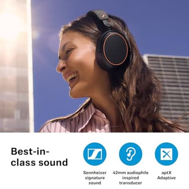Sennheiser Consumer Audio Momentum 4 Wireless Headphones - Bluetooth Headset for Crystal-Clear Calls with Adaptive Noise Cancellation, 60h Battery Life, Lightweight Folding Design - Black/Copper - Image 3