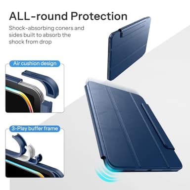 SPARIN Case for iPad Pro 13 inch 2024-M4 with Pencil Holder, Detachable Magnetic Hybrid Protective Case, Portrait/Landscape Stand, Durable Protection, Auto Wake/Sleep -Navy Blue - Image 7