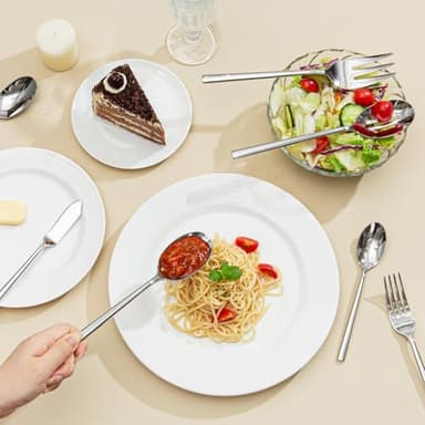 KINGSTONE Silverware Set with Serving Utensils, 65-Piece Forged Flatware Set Cutlery Set Premium Stainless Steel, Service for 12, for Kitchen, Home, Wedding, Party, Mirror Polished and Dishwasher Safe - Image 9