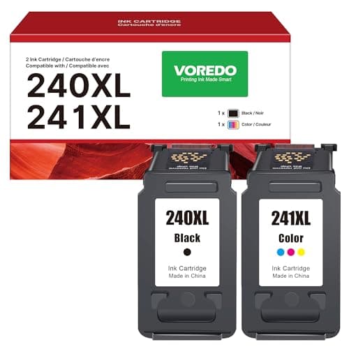 VOREDO Remanufactured Ink Replacement for Canon 240XL 241XL Combo Pack 240XL and 241XL Ink Cartridge Compatible with Canon PIXMA MG3620 MG3600 TS5120 MG3120 MG3520 MX472 Printer (2 Pack) - Image 1