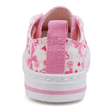 Toandon Toddler Girls Kids Sneakers Walking Shoes Lace Up Lightweight Low Top Adorable Sparkle Printed Butterfly Non-Slip Outdoor Pink Size 9 - Image 4