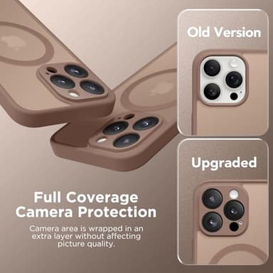 CAPRARO Magnetic Compatible with iPhone 16 Pro Case, Upgraded [Full Camera Protection] [Compatible with MagSafe] Protective Translucent Matte Women Girl Phone Case Cover, Brown - Image 6