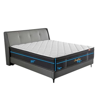 Soulfea Queen Mattresses,14 Inch Queen Size Mattresses in a Box,Memory Foam Hybrid White & Black Mattress with Provide Support and Improve Sleep,Pressure Relief,Medium Firm - Image 4