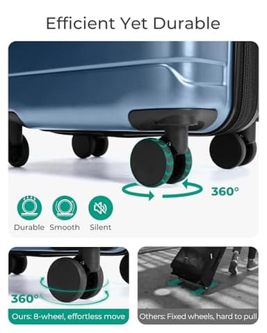 BAGSMART Carry On Luggage 22x14x9 Airline Approved with TSA Lock,20 Inch Lightweight Luggage with Spinner Wheels,100% PC Hard Shell Carry On Suitcases for Men Women,Royal Blue - Image 5
