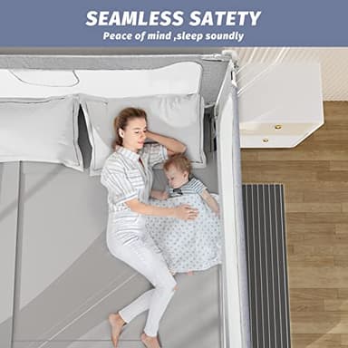 FAMILL Bed Rail for Toddlers with U-Shaped Base, Toddler Bed Rails, Bed Rails Suitable for Queen/King Size Mattress, Extra Length, Grey, 1 Piece, 78.7" - Image 5
