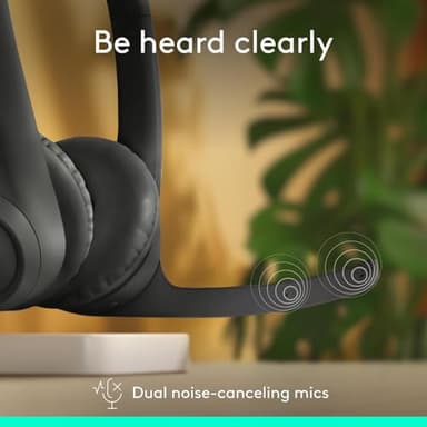 Logitech Zone 300 Wireless Bluetooth Headset with Noise-Canceling Microphone, Compatible with Windows, Mac, Chrome, Linux, iOS, iPadOS, Android- Black (Renewed) - Image 2
