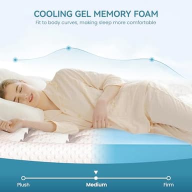 AprLeaf Pillow Top Mattress Topper Queen Size, 3 Inch Dual Layer Mattress Topper, 1 Inch Cooling Pillow Topper and 2 Inch Gel Memory Foam Mattress Topper for Back Pain - Image 4