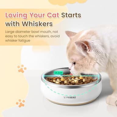 Pawaii Small Dog Bowls, 12 oz. Food Water Bowl Designed for Puppies and Cats with Non-Slip Rubber Base, Upgraded Metal Insulated, Double Stainless Steel Bowls - Image 5