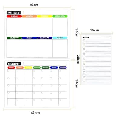 3 Pack Dry Erase Magnetic Calendar for Refrigerator, Fridge Calendar Monthly & Weekly & Daily Planner Magnetic Whiteboard for Fridge with 6 Markers and Eraser, Fridge Calendar Set - Image 7