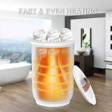 FLYHIT Large Towel Warmer for Bathroom - Heated Towel Warmers Bucket, Wood Handle, Auto Shut Off, Fits Up to Two 40"X70" Oversized Towels, Bathrobes, Blankets, Best Ideal for Mother's Gifts - Image 4