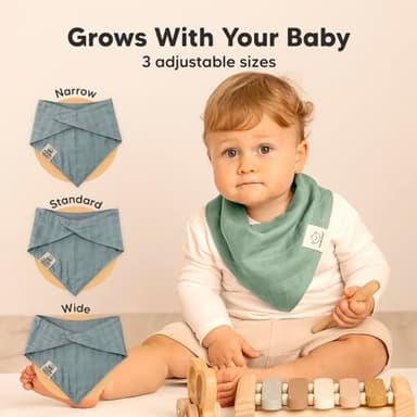 8-Pack Muslin Baby Bibs for Boys, Girls - Muslin Bandana Drool Bibs for Baby Girl & Boy, Drooling Newborn, Teething Toddler, Infant 0-36 Months, 100% Cotton Extra Absorbent & Soft (Mirage) - Image 4
