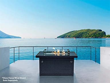 Outland Living Series 403 Fire Table – 44" 50,000 BTU Outdoor Propane Gas Fire Pit Table with Tempered Glass Top & Arctic Ice Decorative Glass Rocks, Slate Grey - Image 4