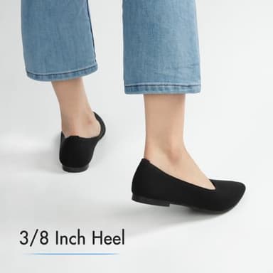 ATHMILE Pointed Toe Flats for Women Dressy Black Work Shoes Business Casul Knit Ballet Flats Slip on Office Ladies Comforttable Dress - Image 4