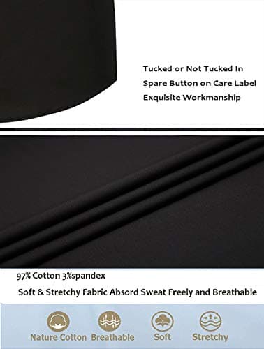 Esabel.C Mens Short Sleeve Dress Shirts Regular Fit Casual Button Down Shirts Black XL - Image 5