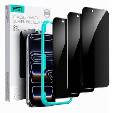 ESR 3 Pack for iPhone 17 Pro Max Privacy Screen Protector, Anti-spy Tempered-Glass Privacy Screen Protector with Easy Installation Tool, Micro-Curved Edges, Case Friendly - Image 1