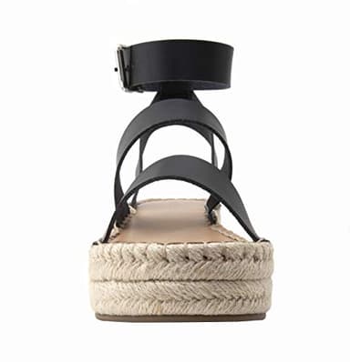 The Drop Women's Listilla Espadrille Flatform Ankle Strap Sandal Wedge, Faux Leather Black, 12 - Image 2