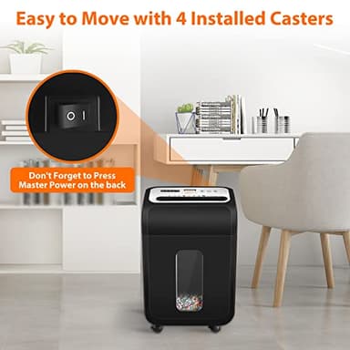 VidaTeco Paper Shredder for Home Office14-Sheet 60-Mins Micro Cut Shredder with US Patented Blade,Shred Card/CD/Clip/Staple,for Home Use Heavy Duty,AUTO Jam Proof,5.3-Gallon Pullout Bin(ETL) - Image 8