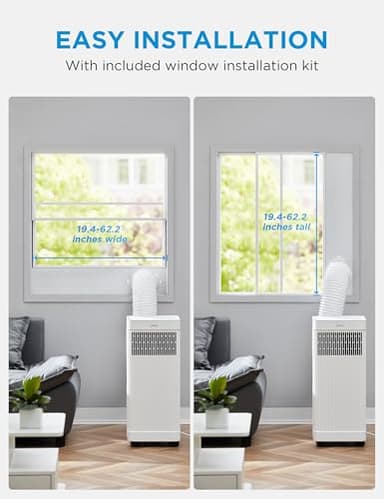 Midea 10,000 BTU ASHRAE (7,100 BTU SACC) Portable Air Conditioner, Smart Control, Cools up to 300 Sq. Ft., with Dehumidifier & Fan mode, Easy- to-use Remote Control & Window Installation Kit Included - Image 6