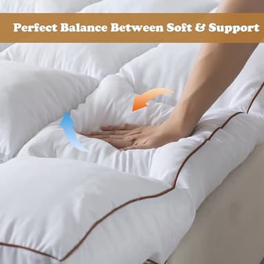 WhatsBedding 3 Inch Memory Foam Mattress Topper Full Size for Back Pain, 1700GSM Fluffy Shredded Memory Foam Filled Pillow Top, Extra Soft Bed Topper, Thicked Down Alternative-Lined, 54x75in - Image 4